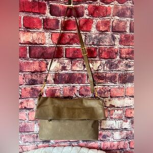 J. Crew Taupe Leather Crossbody Bag